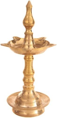 Auspicious Five Wick Puja Lamp from Kerala