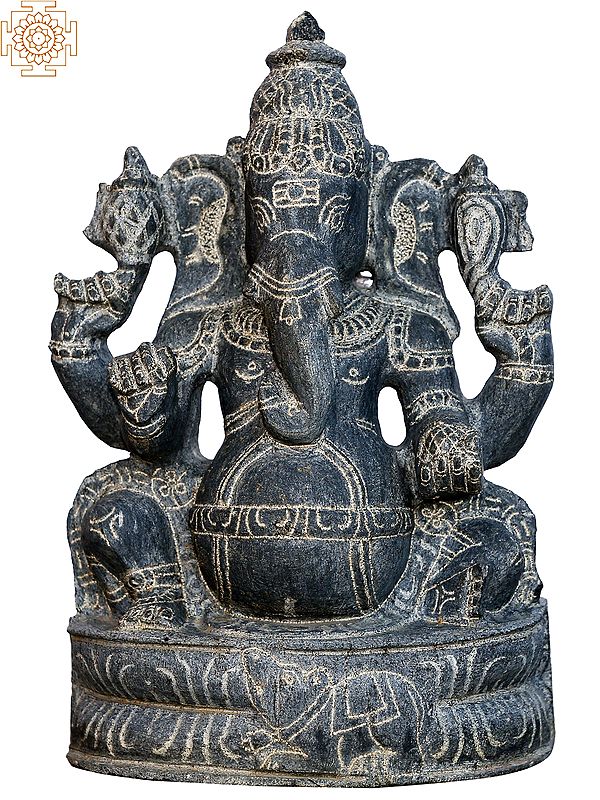 15" Sitting Chaturbhuja Lord Ganesha