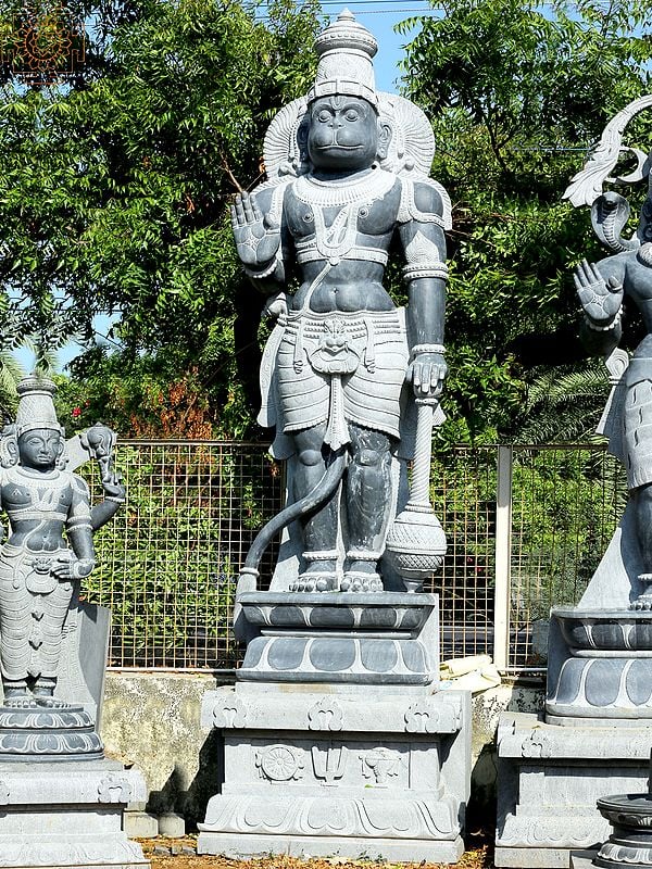 166" Large Standing Sankat Mochan Hanuman | Shipped by Sea Overseas