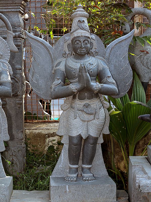 53" Large Standing Garuda in Namaskar Mudra | Shipped by Sea Overseas