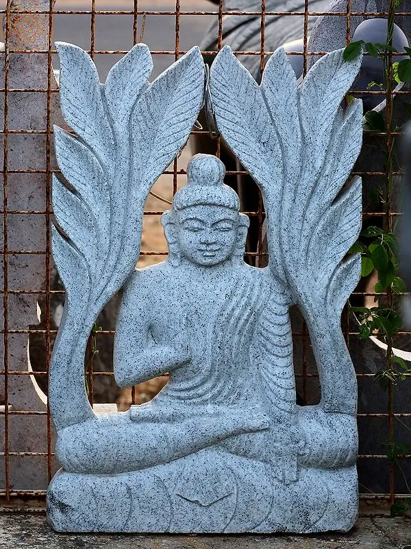 27" Lord Buddha Granite Stone Sculpture