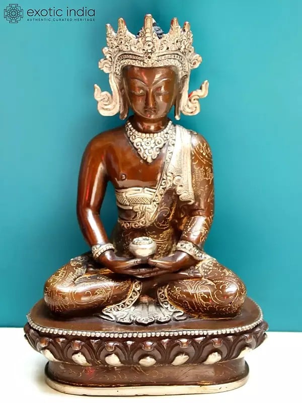8" Crowned Buddha (Buddha of Long Life) From Nepal