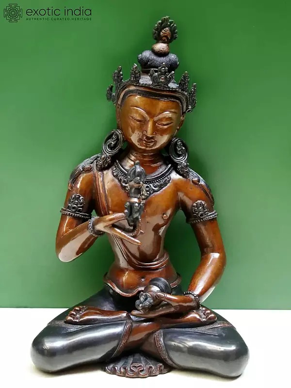 9" Vajrasattva Idol from Nepal | Nepalese Copper Figurine