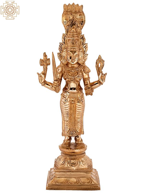 12'' Standing Goddess Mariamman (Durga Avatar) | Bronze Statue