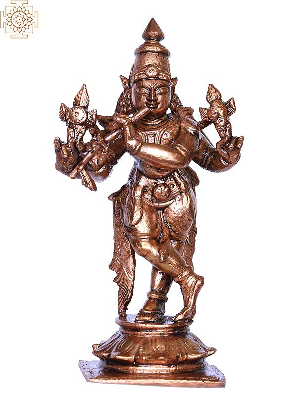 4'' Venugopal Krishna Bronze Statue | Small Bronze Idol