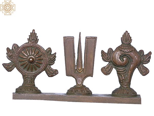 5'' Shankha Tilak and Chakram Vaishanava Symbol | Bronze Statue