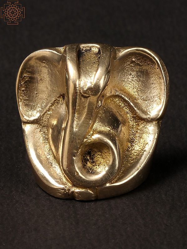 1'' Small Good Luck Ganesha Brass Statue
