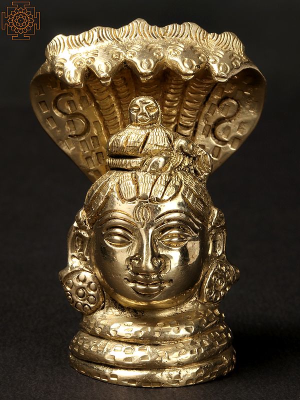 2'' Small Shiva Head with Sheshnag | Brass Statue