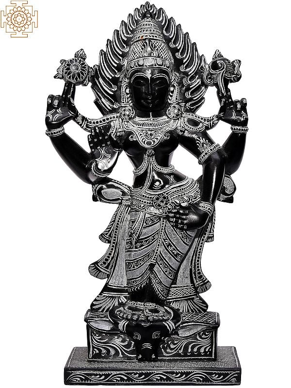 13'' Standing Tribhanga Durga | Stone Statue