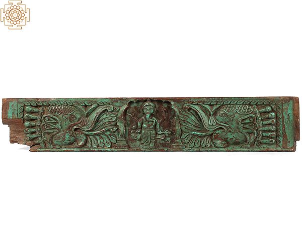43" Designer Panel with Ganesha in Center | Vintage Wooden Panel