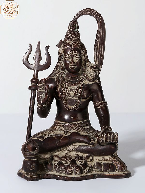6" Blessing Lord Shiva Idol in Brass