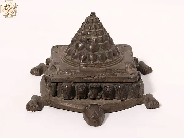 5" Small Brass Shri Yantra on Tortoise Back