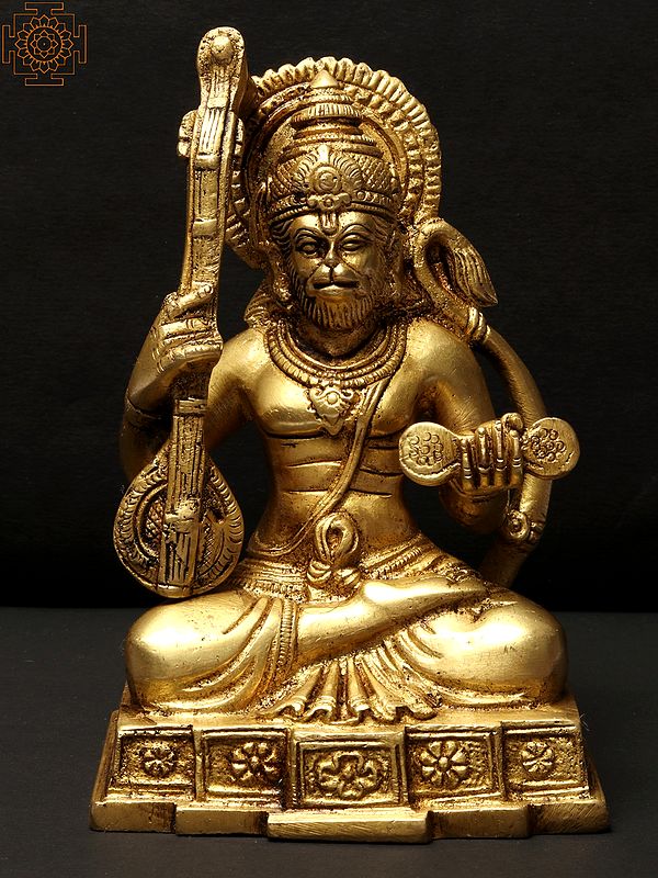 5" Small Bhakt Hanuman Brass Statue