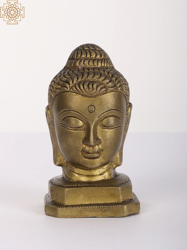 5" Buddha Head in Brass