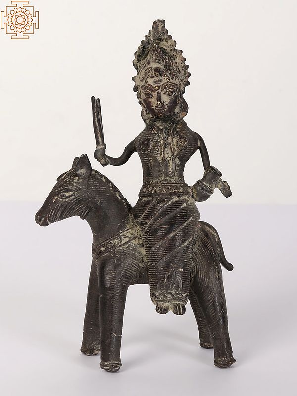 5" Small Sheetla Mata Brass Idol | Tribal Statue