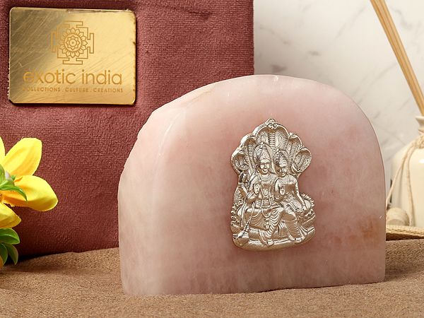Sterling Silver Vishnu Lakshmi | Natural Rose Quartz Gemstone with Gift Box