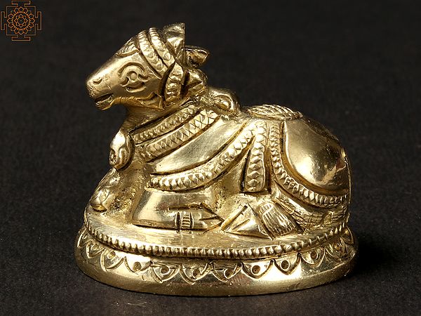 2" Small Nandi Statue | Brass Idols