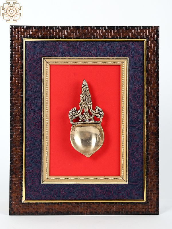 13" Small Brass Aarti Spoon with Frame