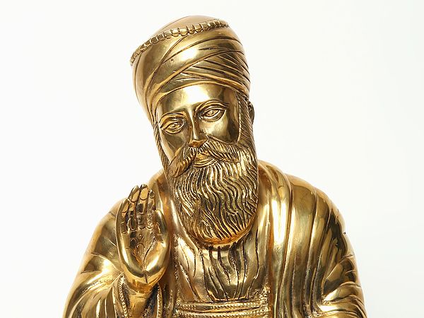 Handcrafted Brass Guru Nanak Statue for Showpiece