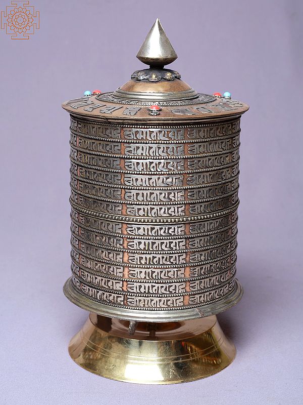 9" 108 Mantras Table Mane/Prayer Wheel | Made In Nepal