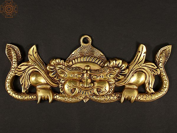 11" Brass Tibetan Buddhist Zeeba Mask | Wall Hanging