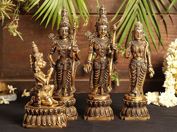 12" Lord Rama Darbar Brass Statue