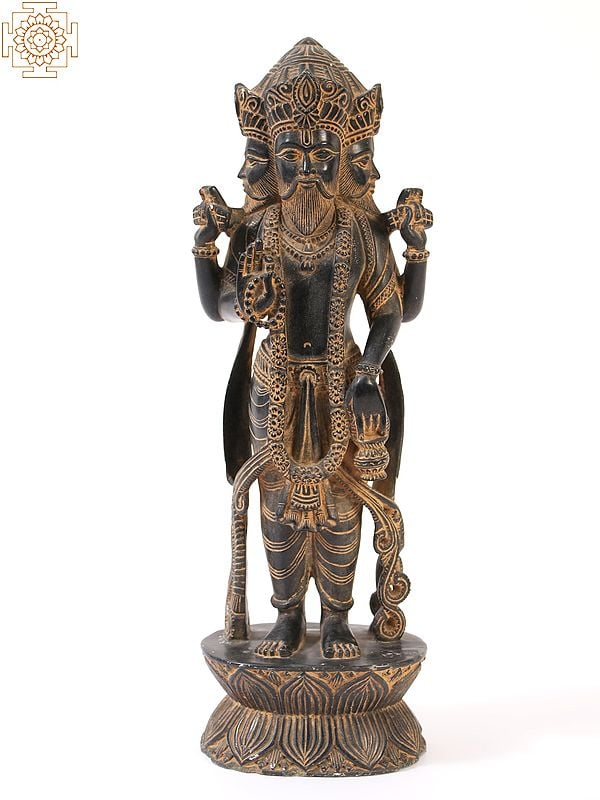 18" Brahma Black Stone Statue - God of Creation