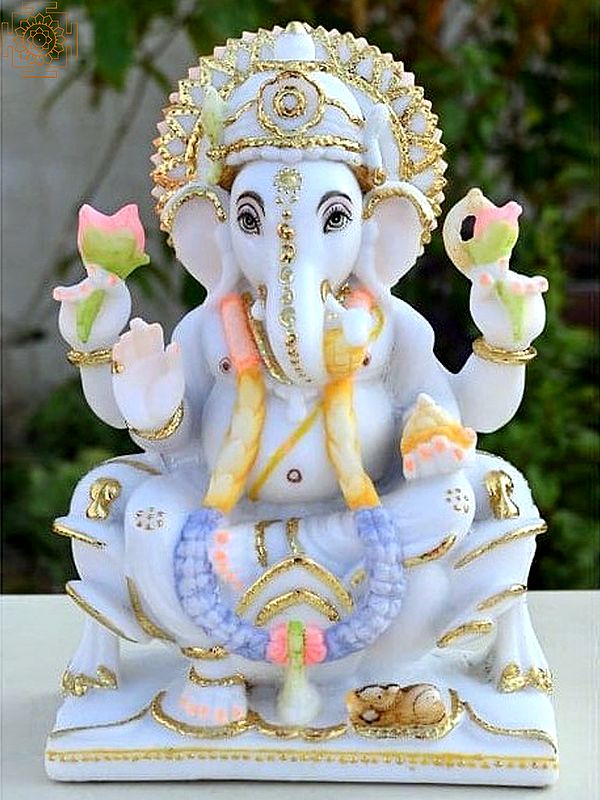 24" Lord Ganapati Sitting on Lotus