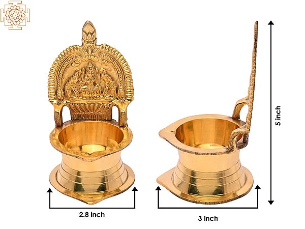 5" Brass Gajalaxmi Deepam