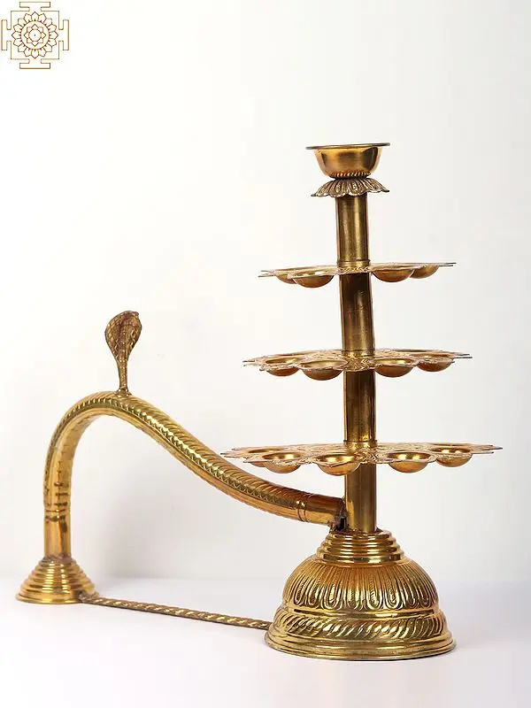 Handheld Multi Wick Aarti Lamp in Brass
