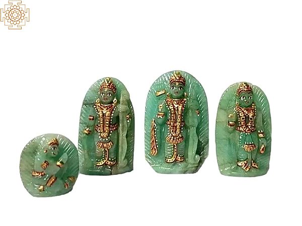 Ram Darbar Idol Set in Emerald Gemstone