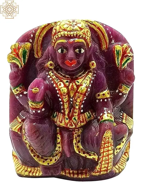 Dhana Lakshmi Statue in Ruby Gemstone