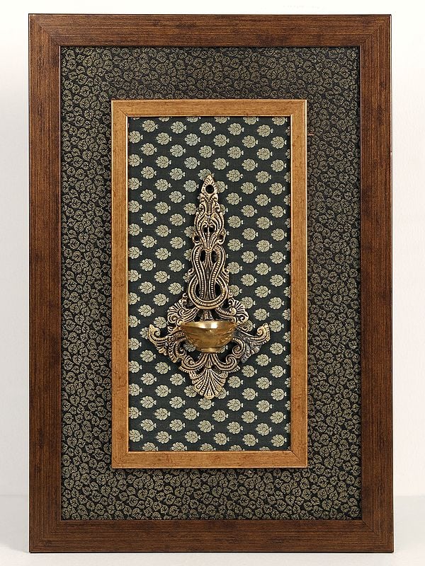 Wooden Framed Ritual Diya | Wall Hanging