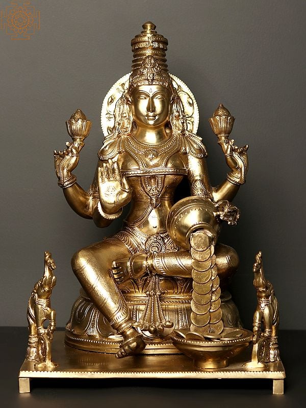 16" Bronze Goddess Lakshmi Statue - Supreme Goddess in Vaishnavism