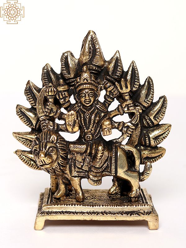 4" Maa Ambe Brass Sculpture with Base