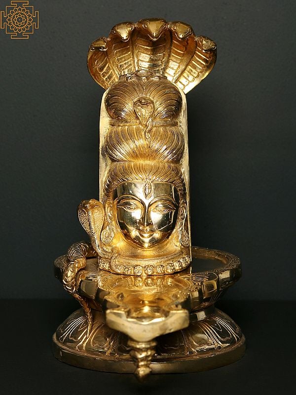 12" Shiva Linga Protected by Serpent