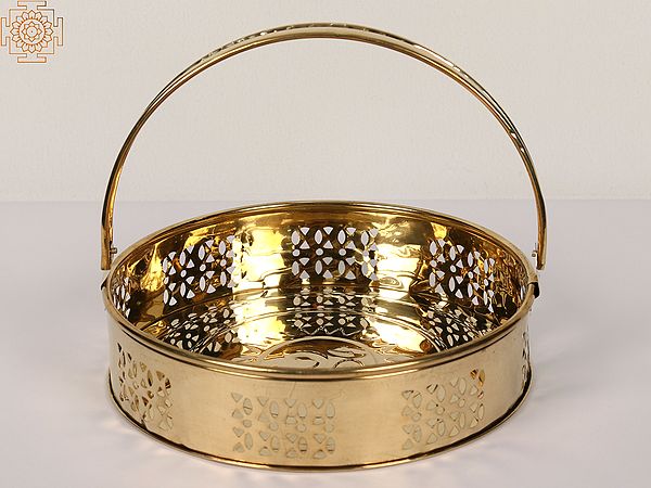Brass Pooja Flower Basket (Pookudai)