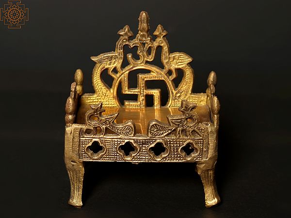 5" Brass Design Temple Small Throne