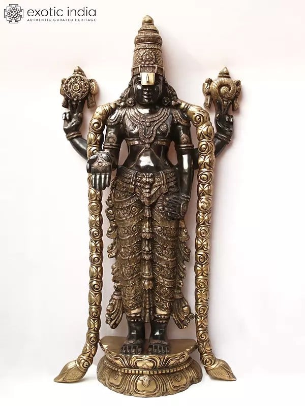 60" Large Tirupati Balaji (Venkateshvara) in Brass
