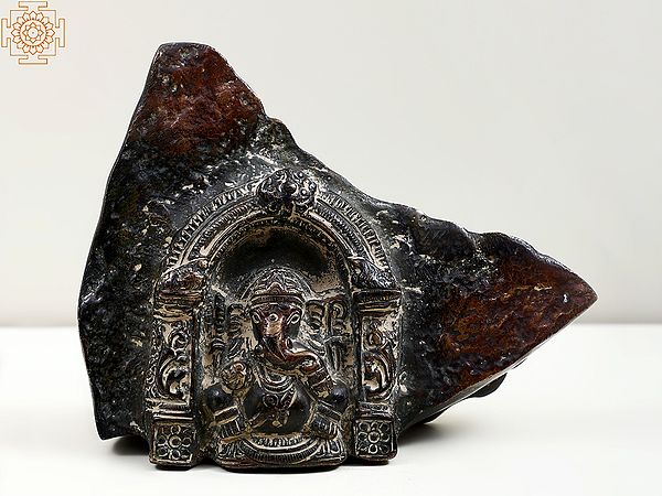 4" Rock Cut Temple of Lord Ganesha | Brass Statue