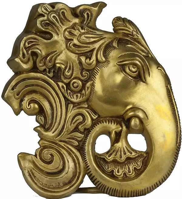 10" Ganesha OM (AUM) Wall Hanging in Brass | Handmade | Made in India