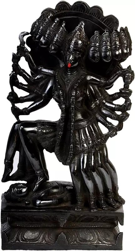 15" Beyond Mahakali’s Ferocity | Handmade Brass Statue