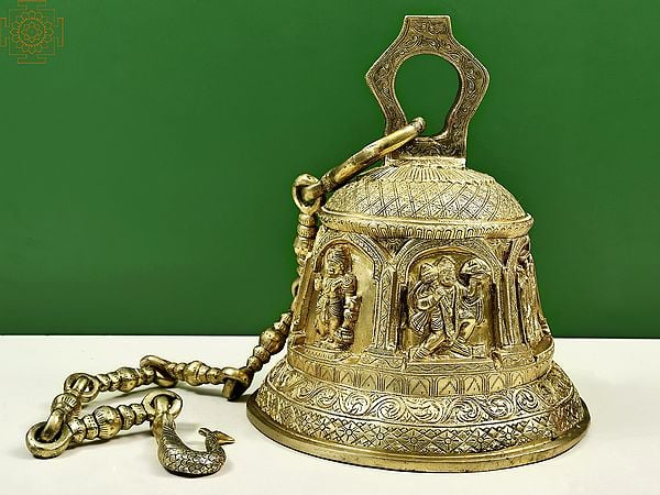 13" Bell with Shri Ram, Lakshman, Sita and Hanuman Ji | Handmade
