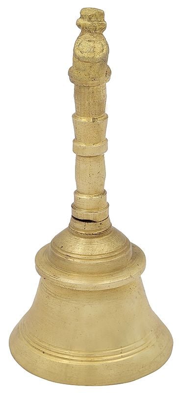 4" Nandi Handheld Bell In Brass | Handmade | Made In India