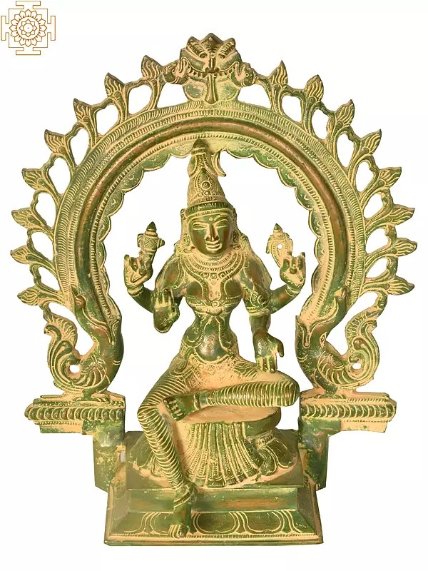 10" Brass Goddess Bhuvaneshvari Sculpture | Maa Lakshmi Statue