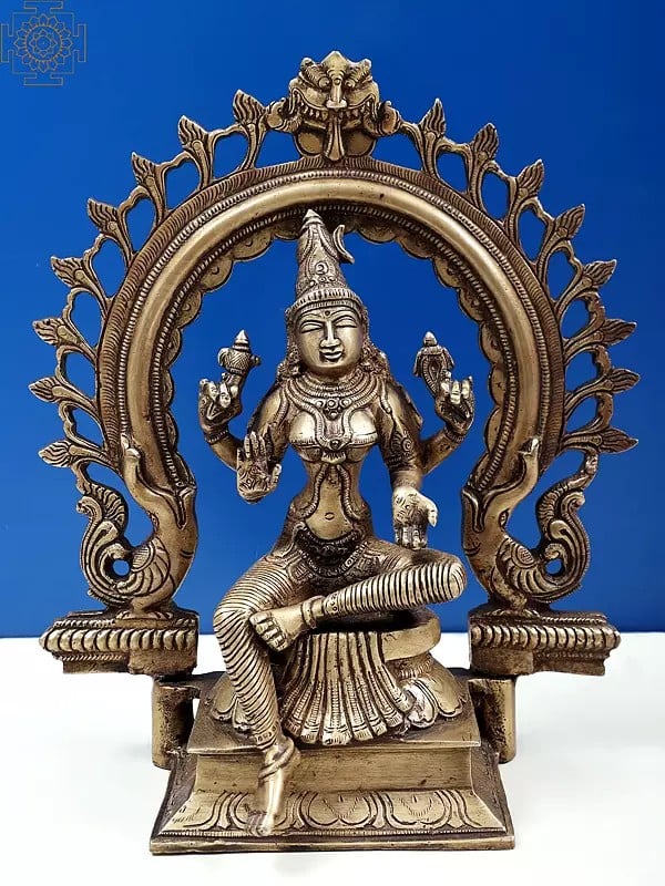 10" Brass Goddess Bhuvaneshvari Sculpture | Maa Lakshmi Statue