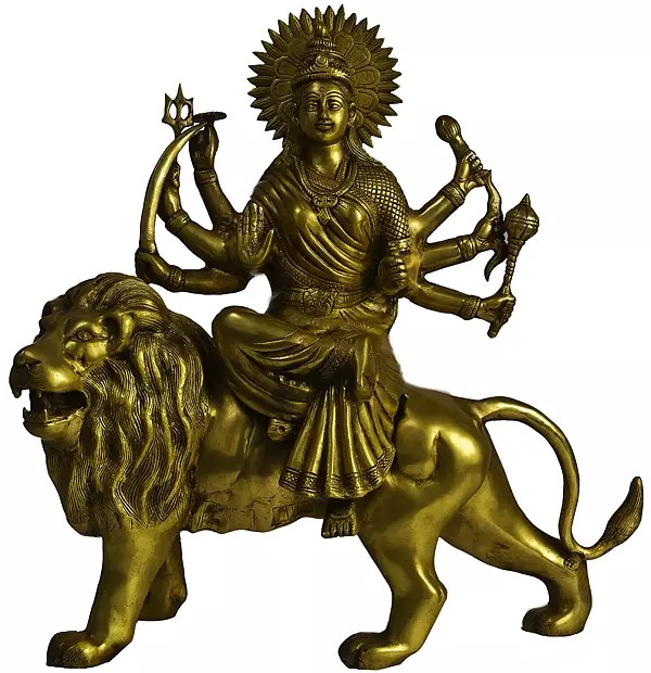 21" Devi Durga In Brass | Handmade | Made In India