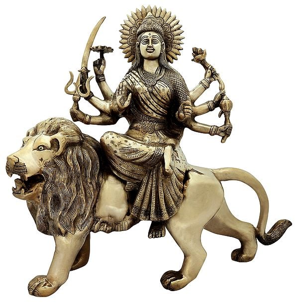 21" Devi Durga In Brass | Handmade | Made In India