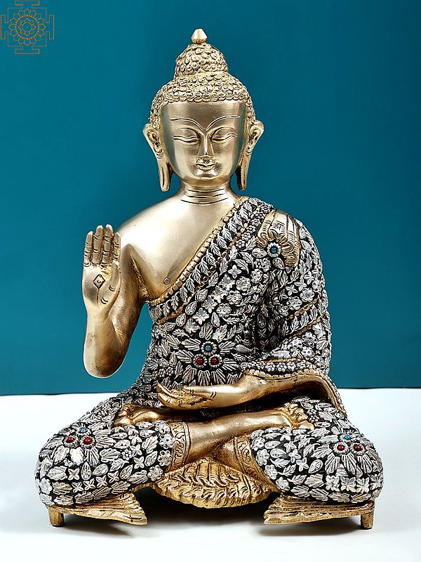 11" Blessing Buddha in Brass | Handmade | Made In India