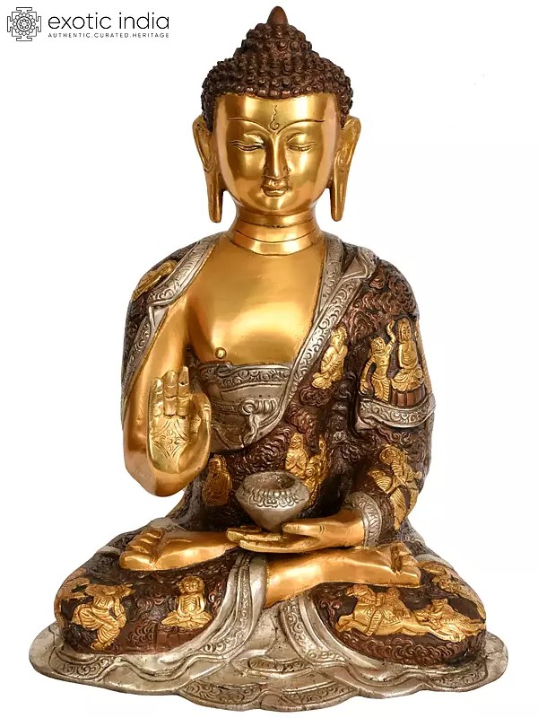 11" Buddha in The Vitarka Mudra | Brass Buddha | Handmade | Made In India
